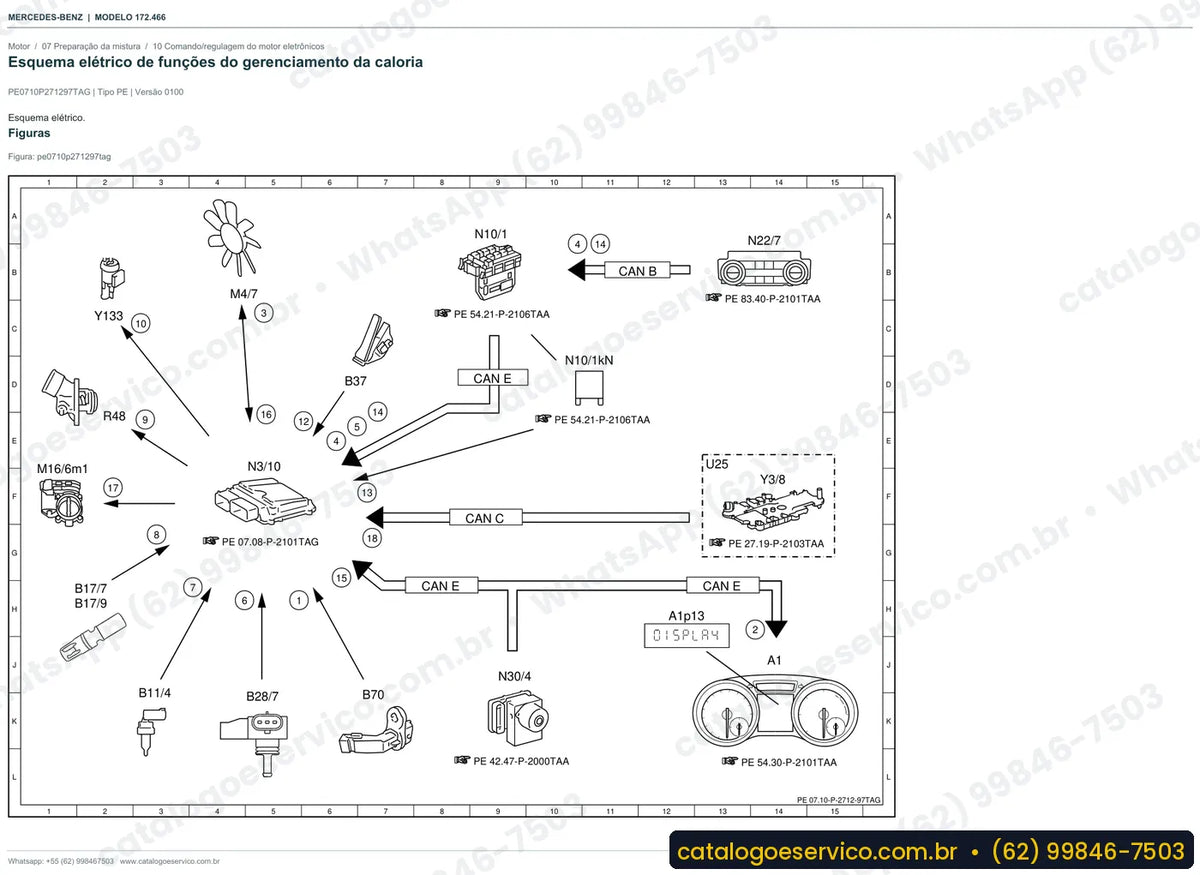 Página de esquema elétrico do manual Mercedes-Benz SLC 43 AMG (R172)
