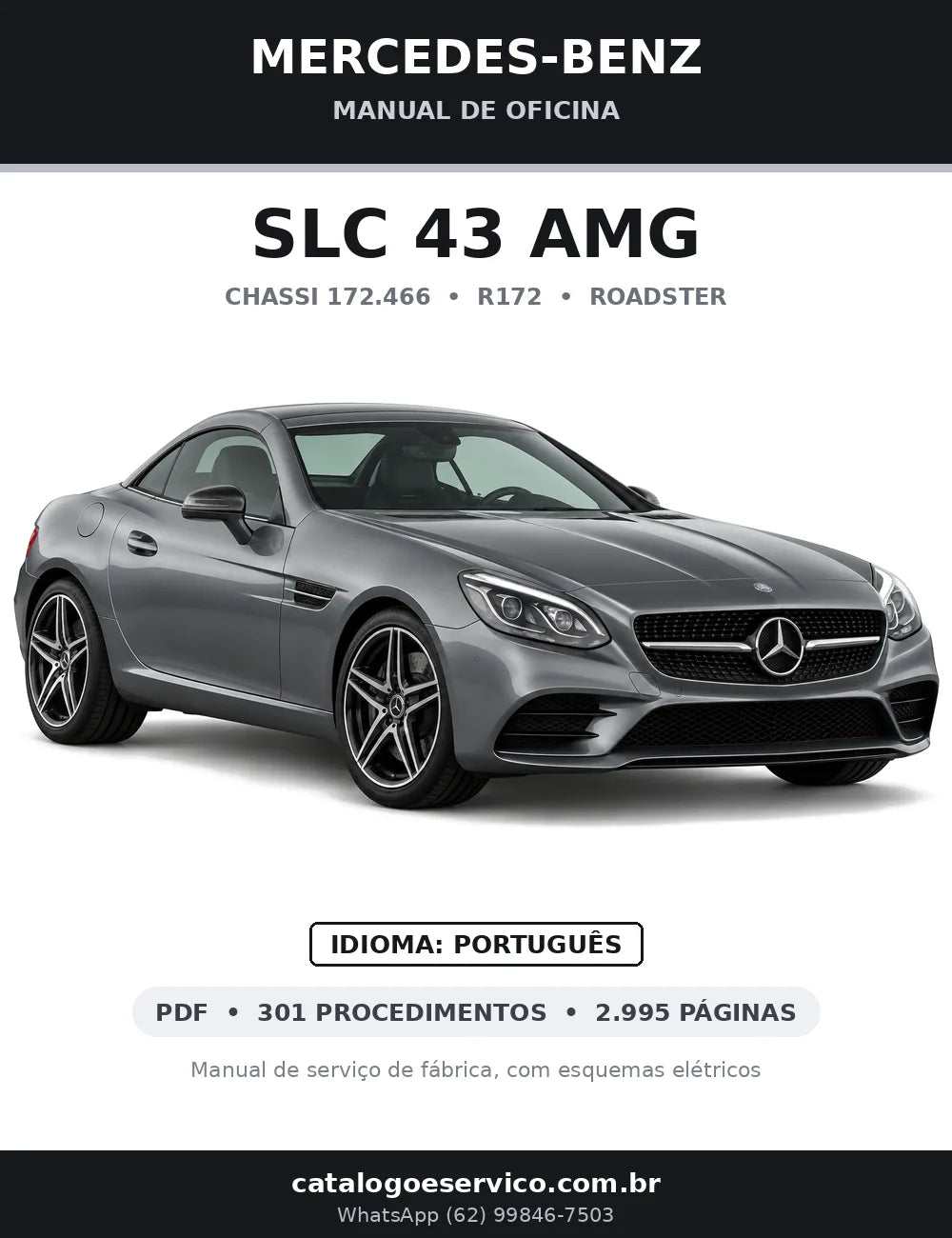 Capa do manual de oficina Mercedes-Benz SLC 43 AMG (R172)