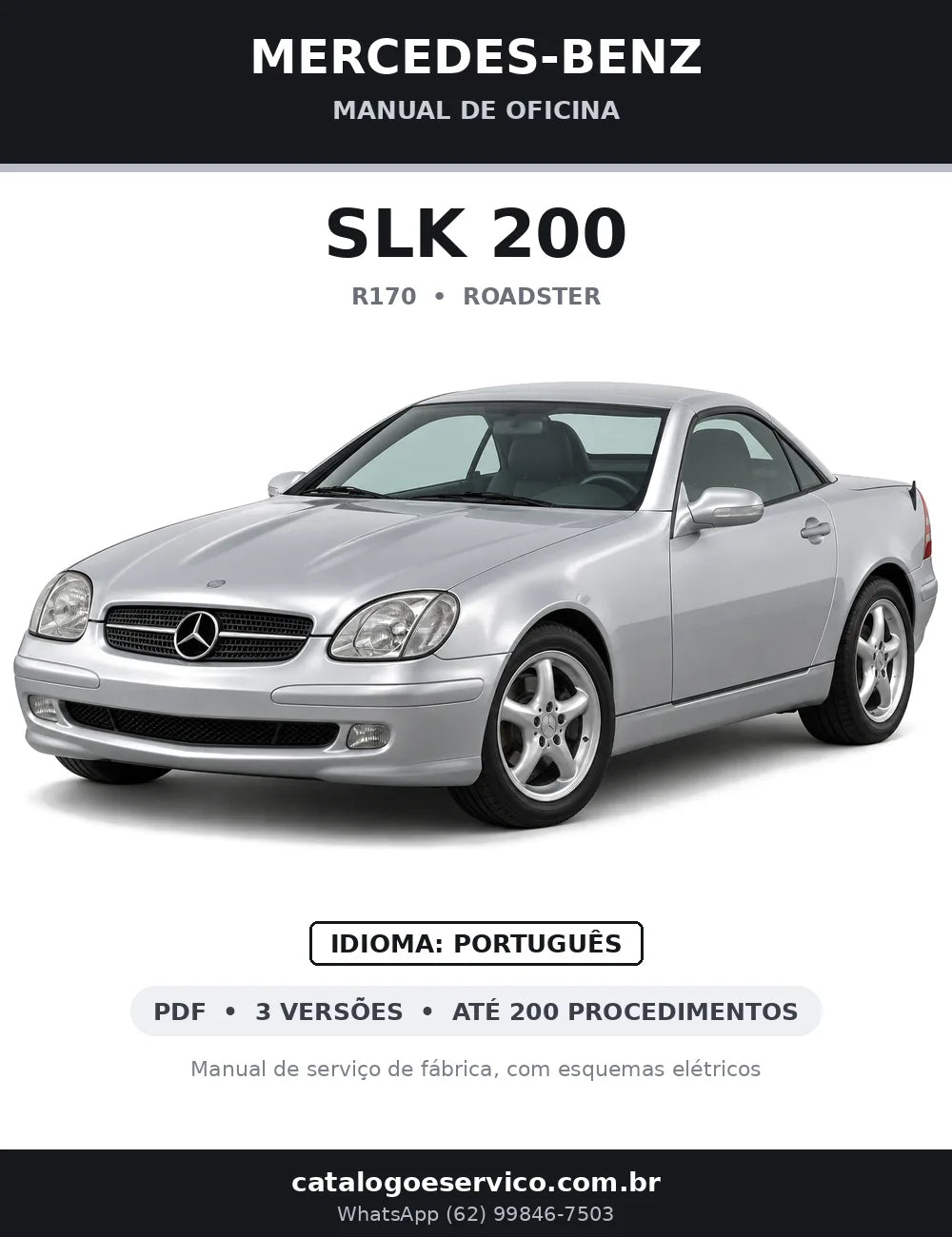 Capa do manual de oficina Mercedes-Benz SLK 200 (R170)