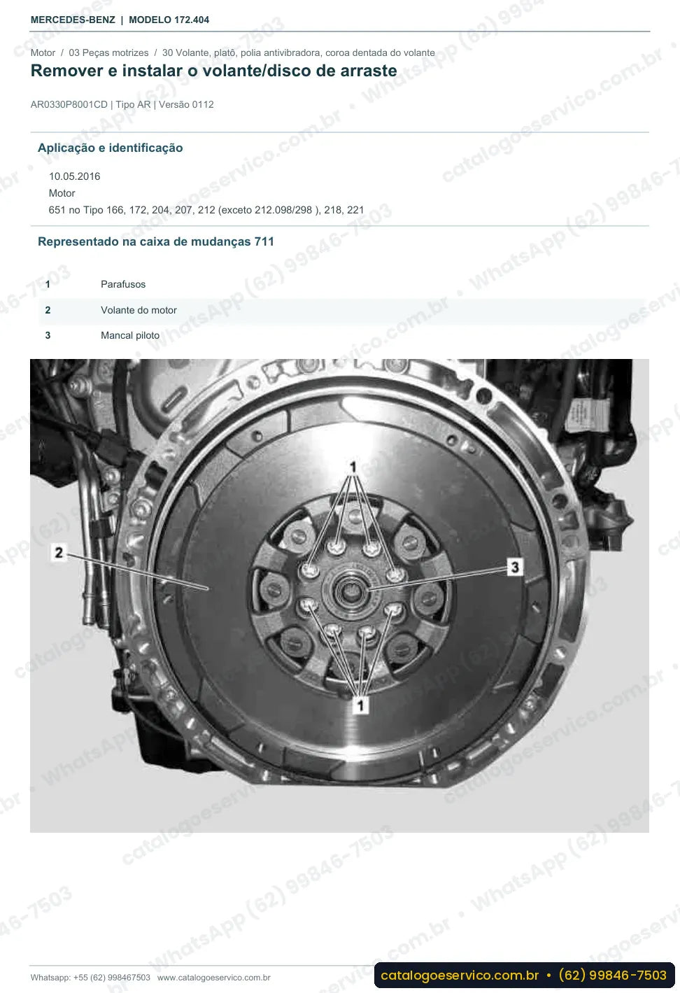 Página de procedimento do manual de oficina Mercedes-Benz SLK 250 (R172)