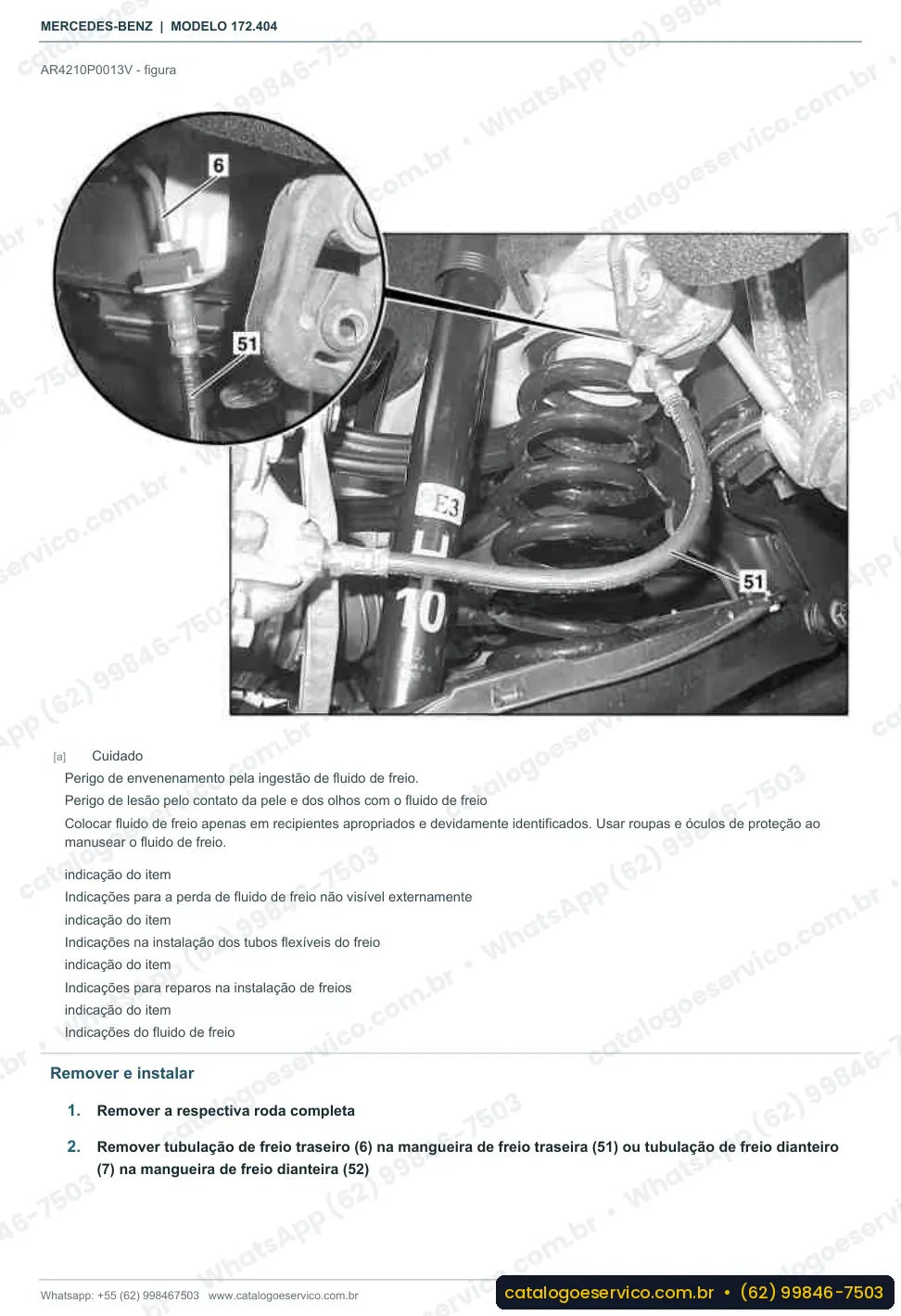 Página de procedimento do manual de oficina Mercedes-Benz SLK 250 (R172)