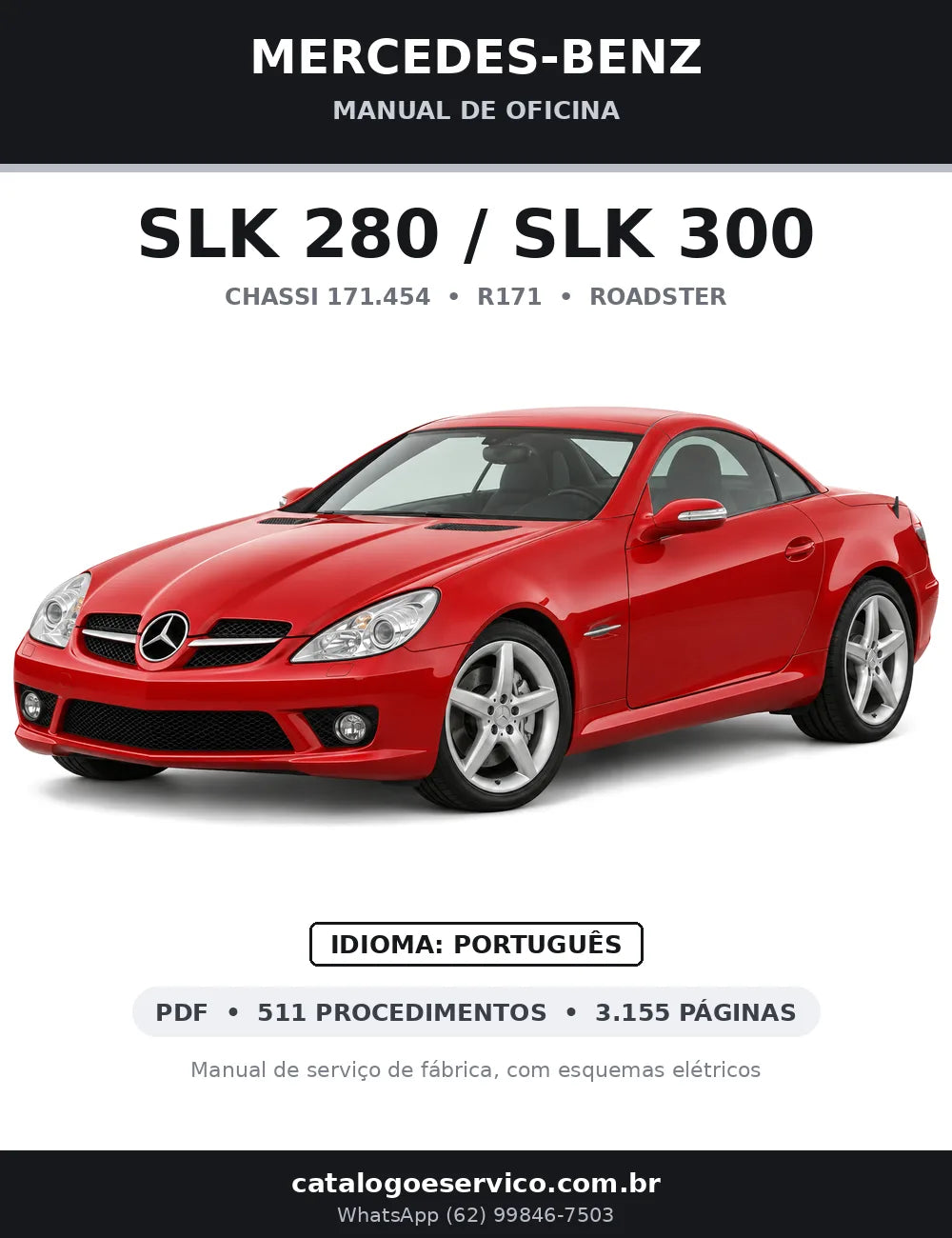 Capa do manual de oficina Mercedes-Benz SLK 280 / SLK 300 (R171)