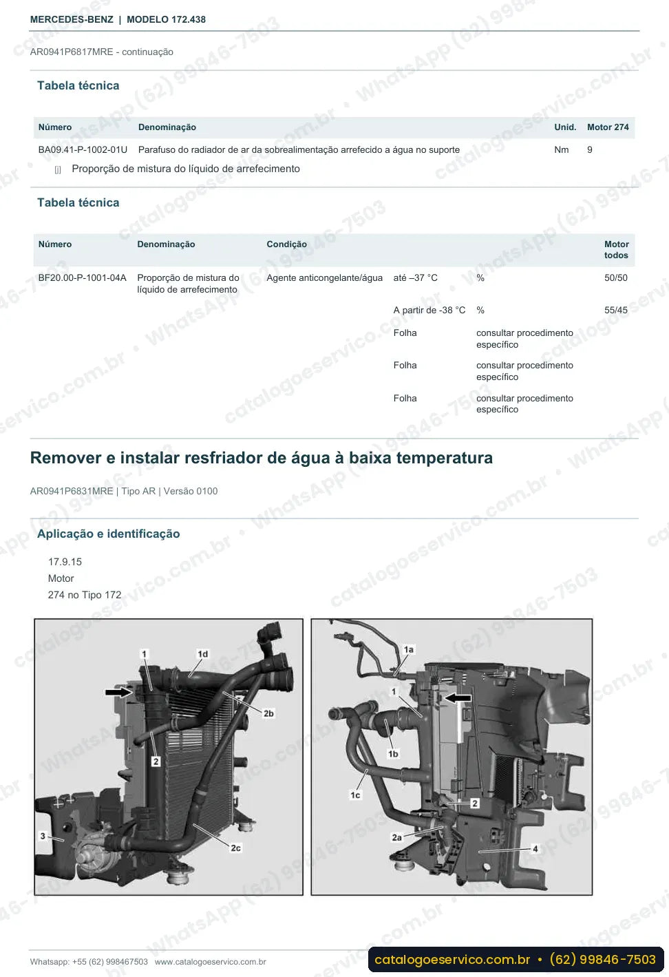 Página de procedimento do manual de oficina Mercedes-Benz SLK 300 / SLC 300 (R172)