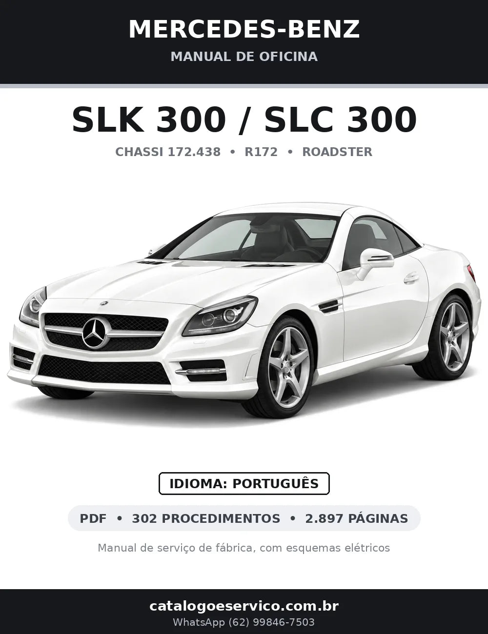Capa do manual de oficina Mercedes-Benz SLK 300 / SLC 300 (R172)