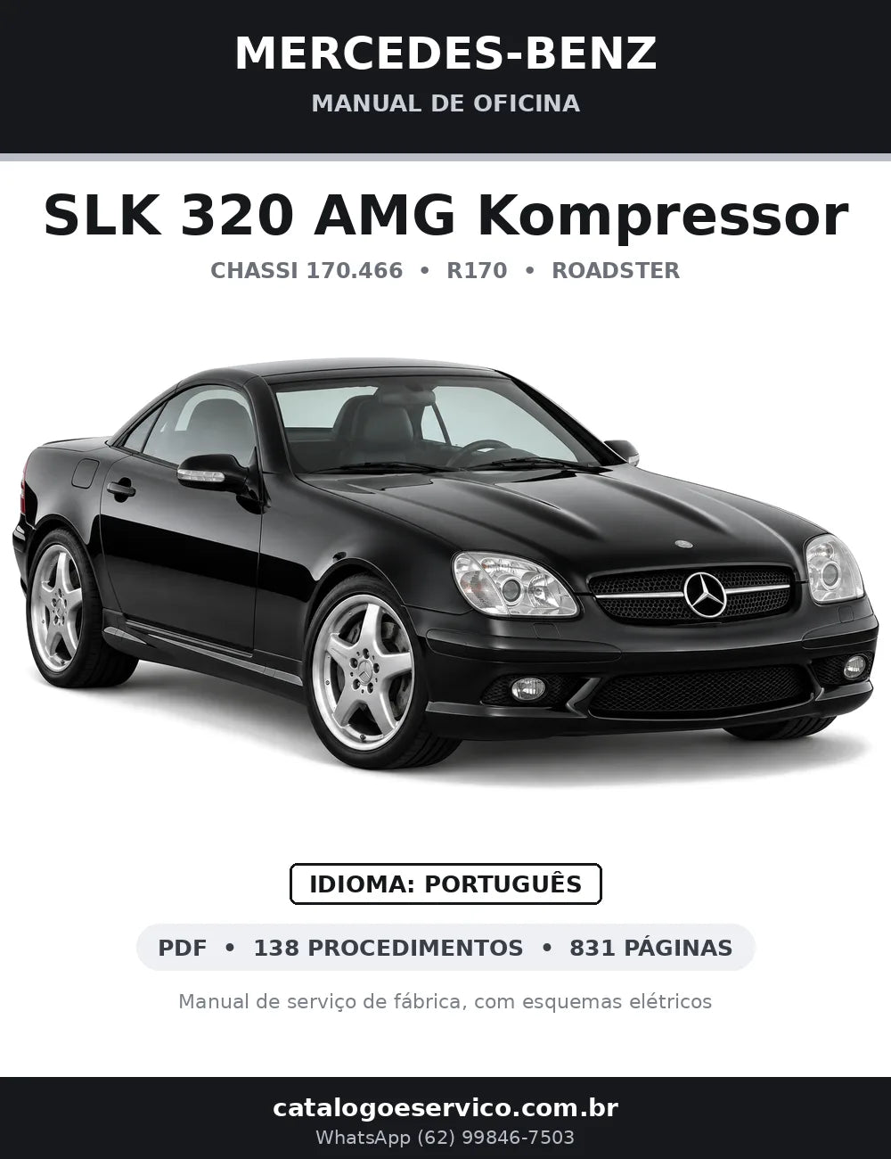 Capa do manual de oficina Mercedes-Benz SLK 320 AMG Kompressor (R170)