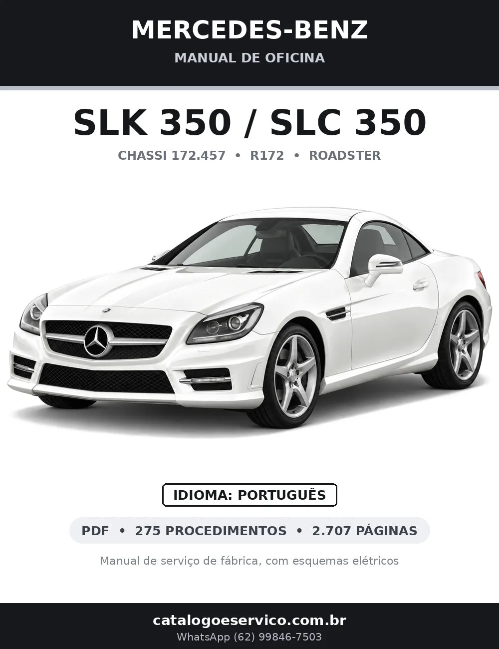 Capa do manual de oficina Mercedes-Benz SLK 350 / SLC 350 (R172)