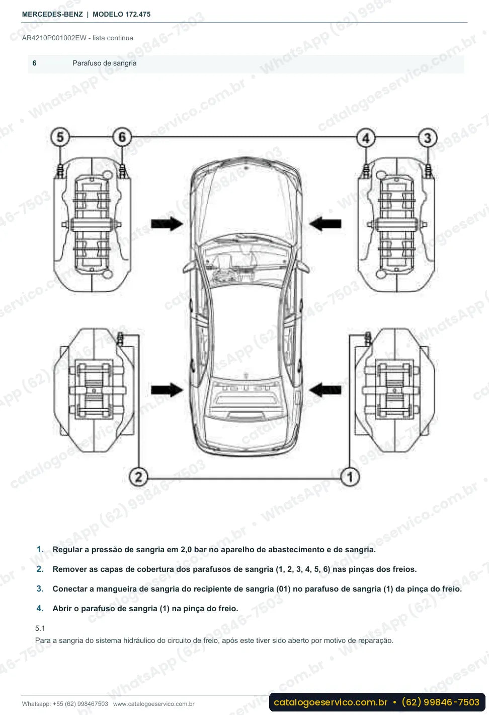 Página de procedimento do manual de oficina Mercedes-Benz SLK 55 / SLC 55 AMG (R172)