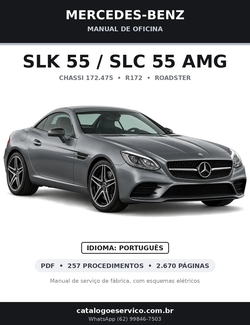 Capa do manual de oficina Mercedes-Benz SLK 55 / SLC 55 AMG (R172)