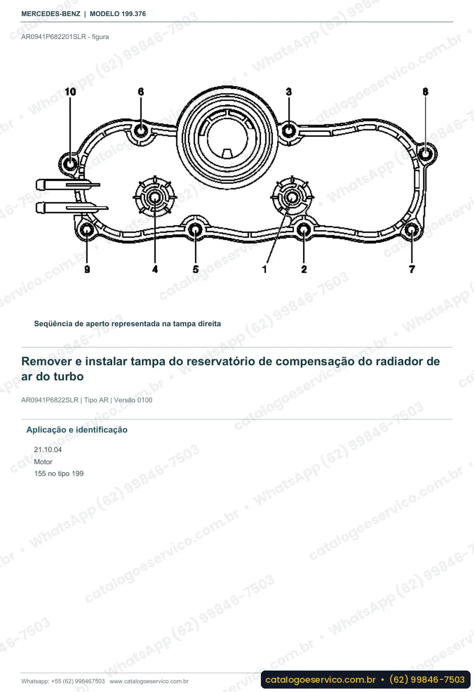 Página de procedimento do manual de oficina Mercedes-Benz SLR McLaren (C199)