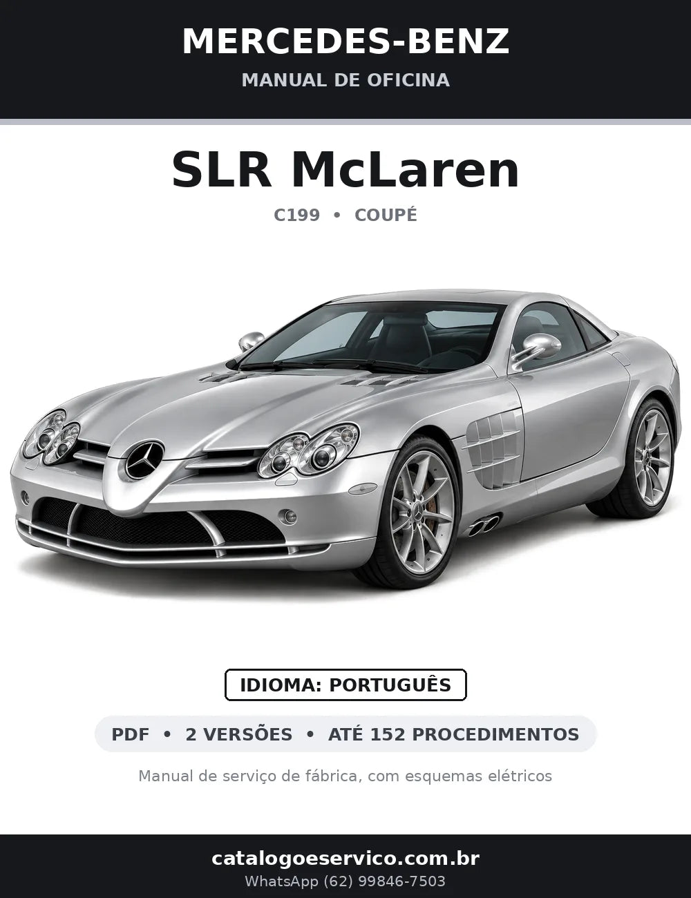 Capa do manual de oficina Mercedes-Benz SLR McLaren (C199)