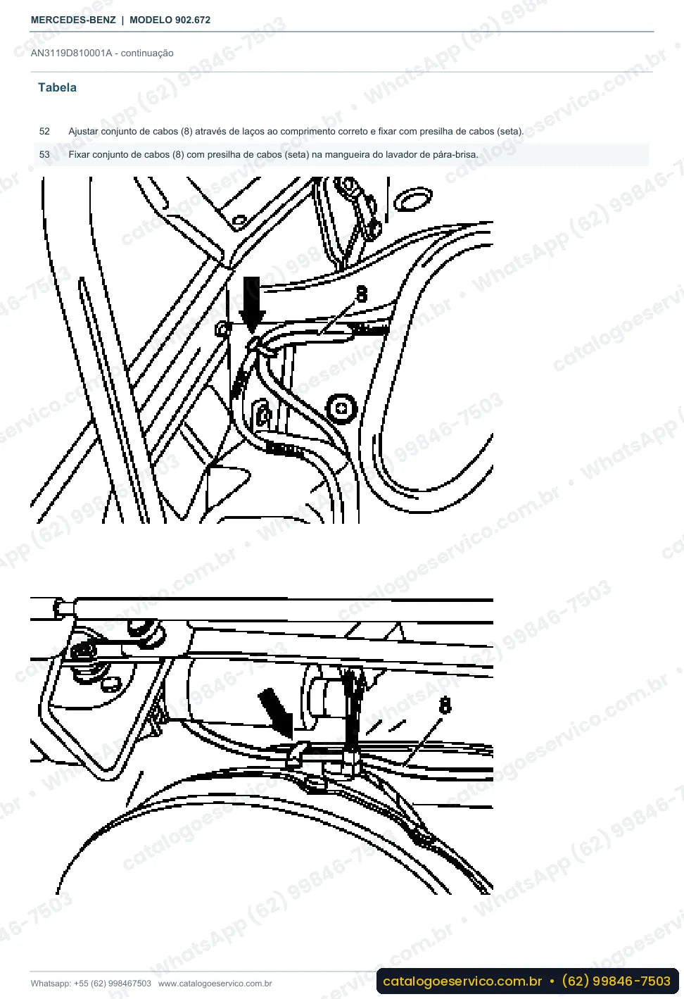 Página de procedimento do manual de oficina Mercedes-Benz Sprinter 208 CDI