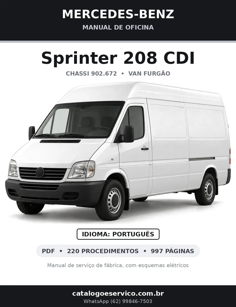 Capa do manual de oficina Mercedes-Benz Sprinter 208 CDI