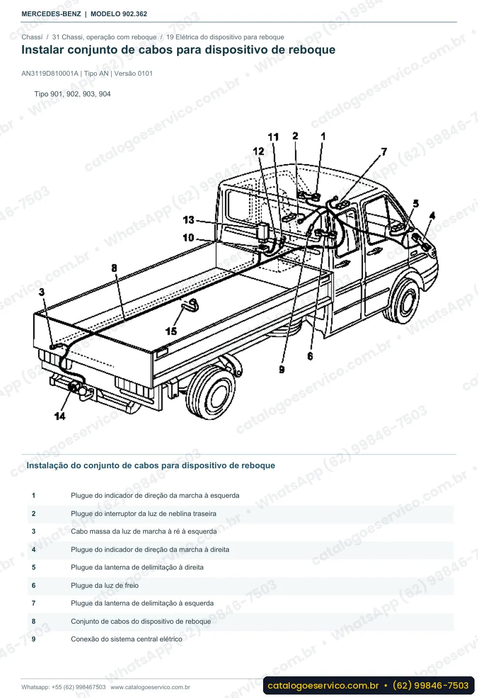 Página de procedimento do manual de oficina Mercedes-Benz Sprinter 208 D