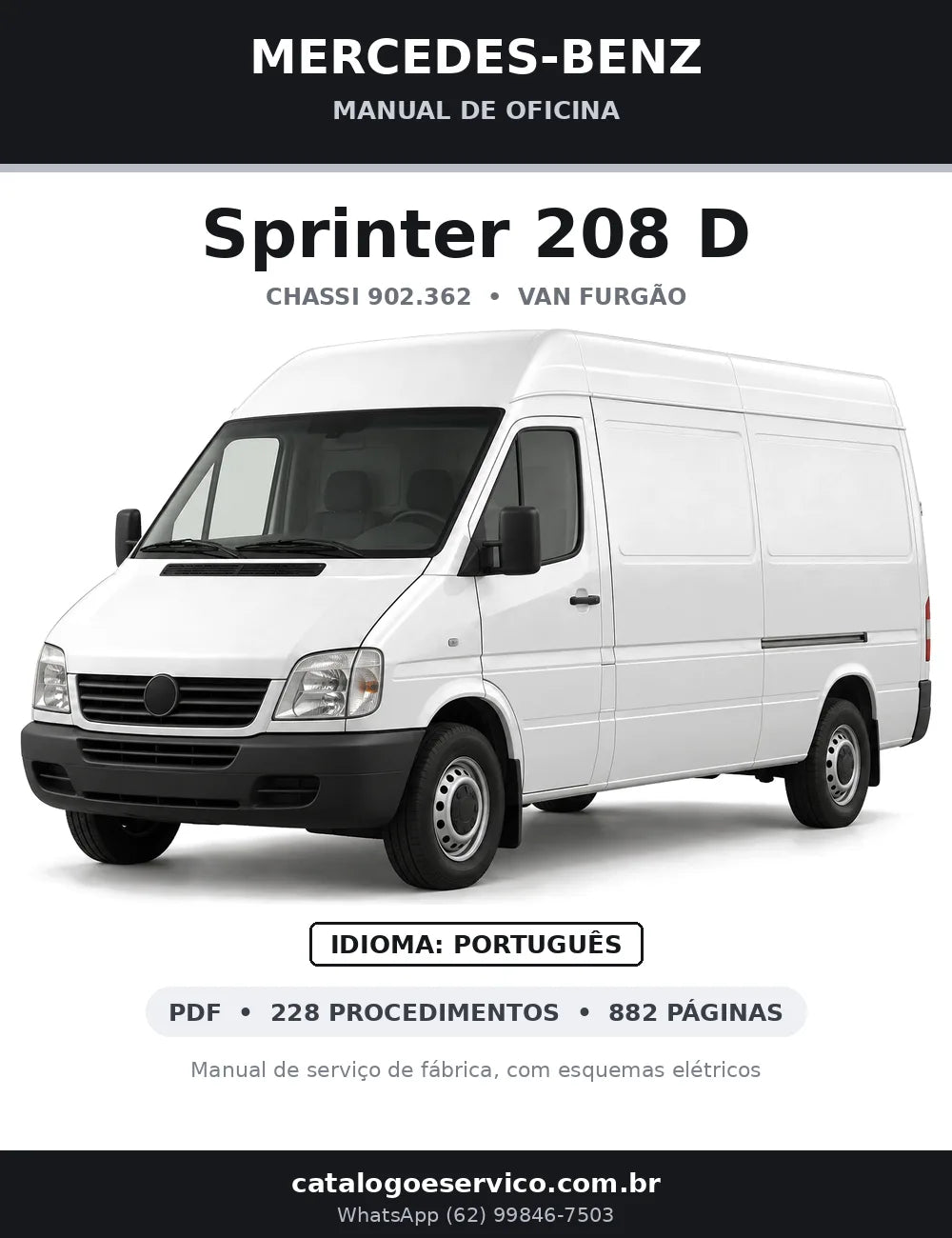 Capa do manual de oficina Mercedes-Benz Sprinter 208 D