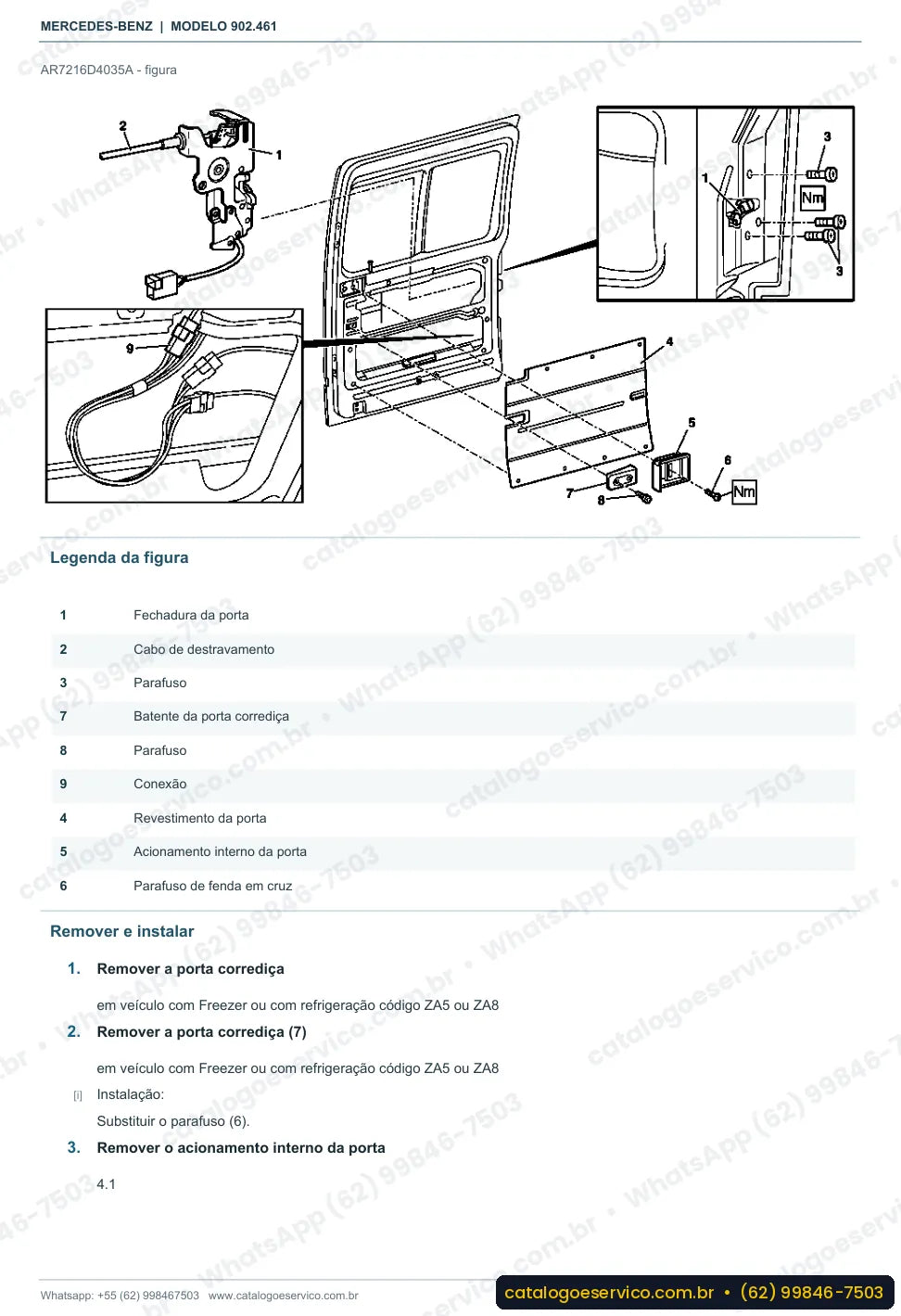 Página de procedimento do manual de oficina Mercedes-Benz Sprinter 210 DA