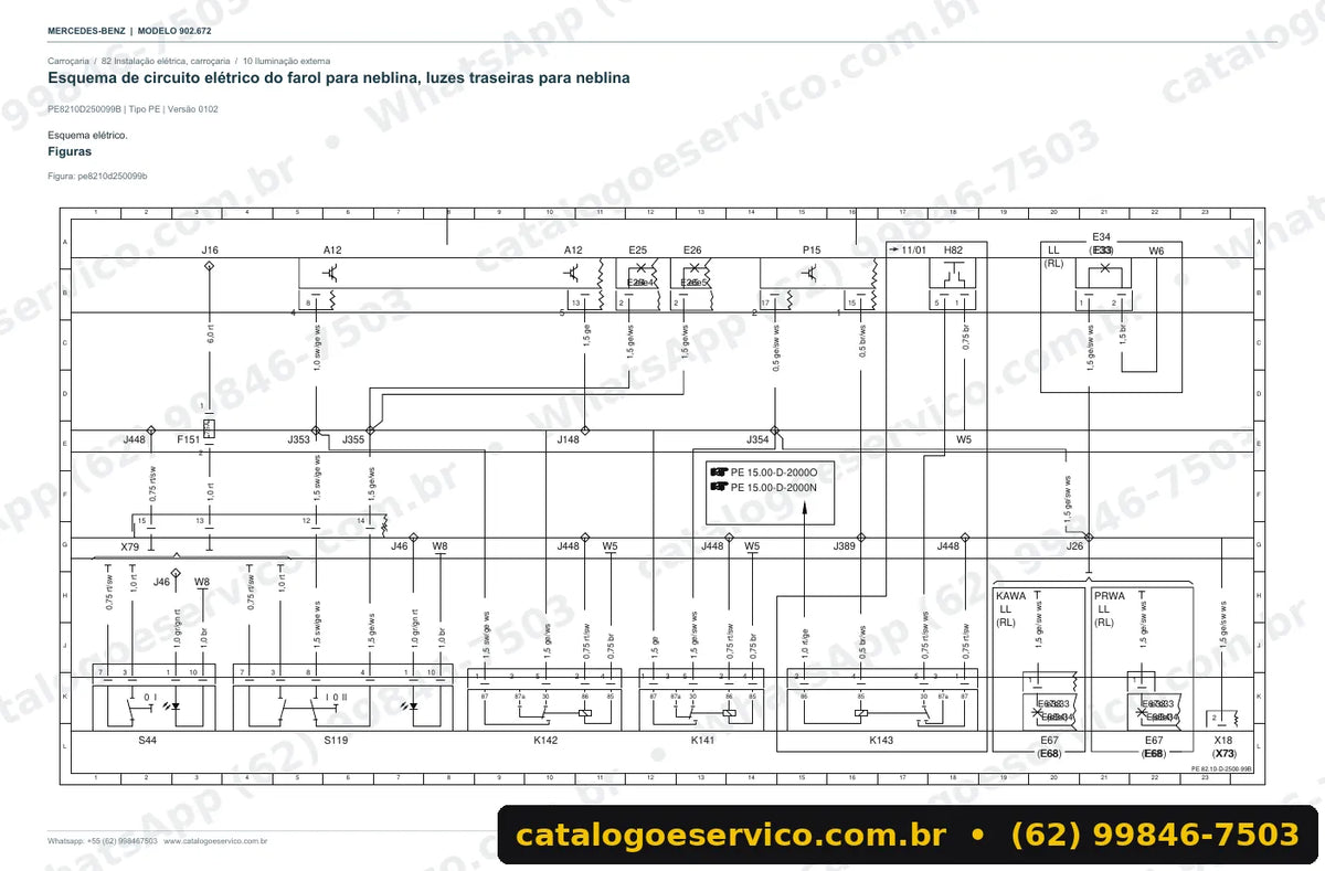 Página de esquema elétrico do manual Mercedes-Benz Sprinter 211 CDI (902.672)