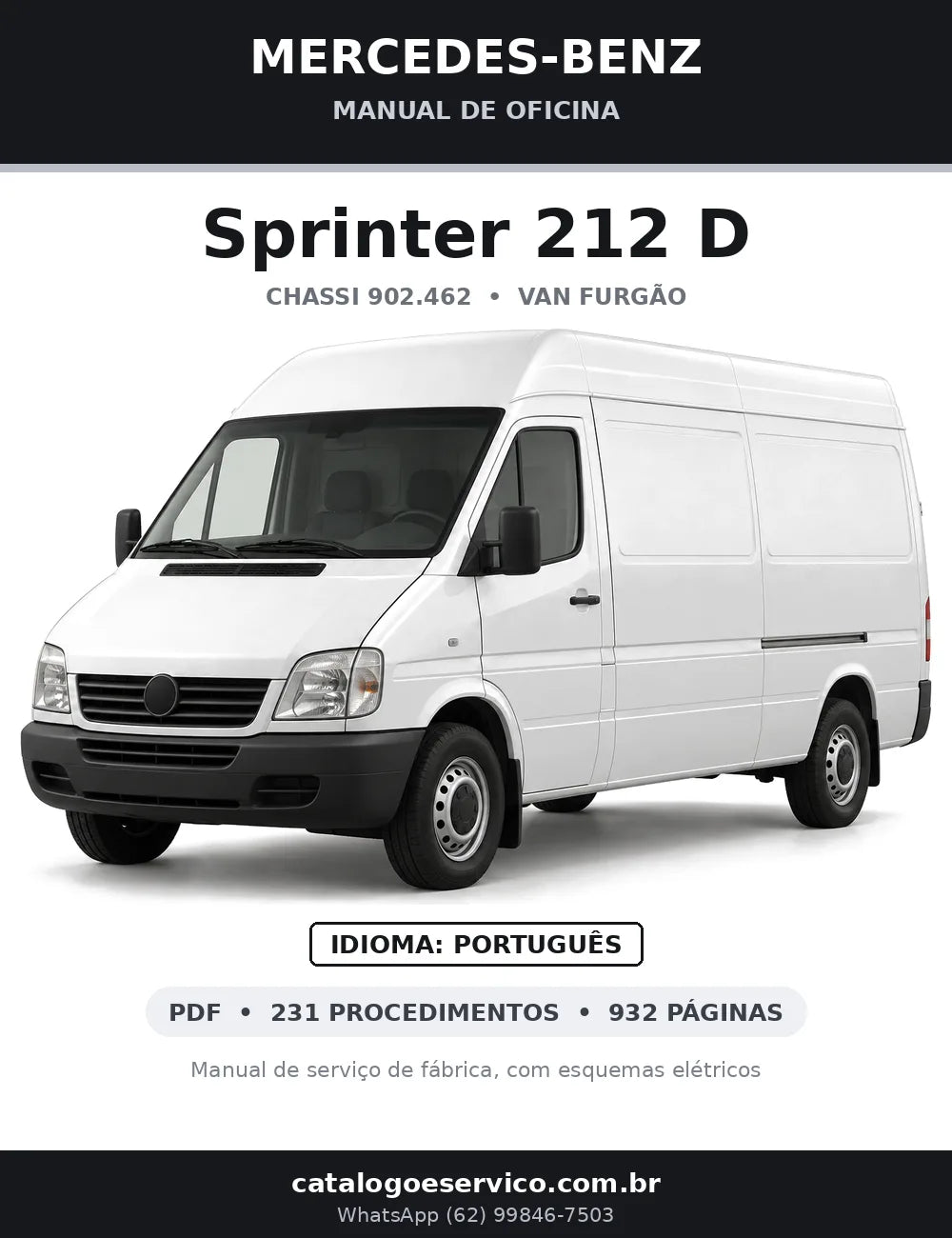 Capa do manual de oficina Mercedes-Benz Sprinter 212 D