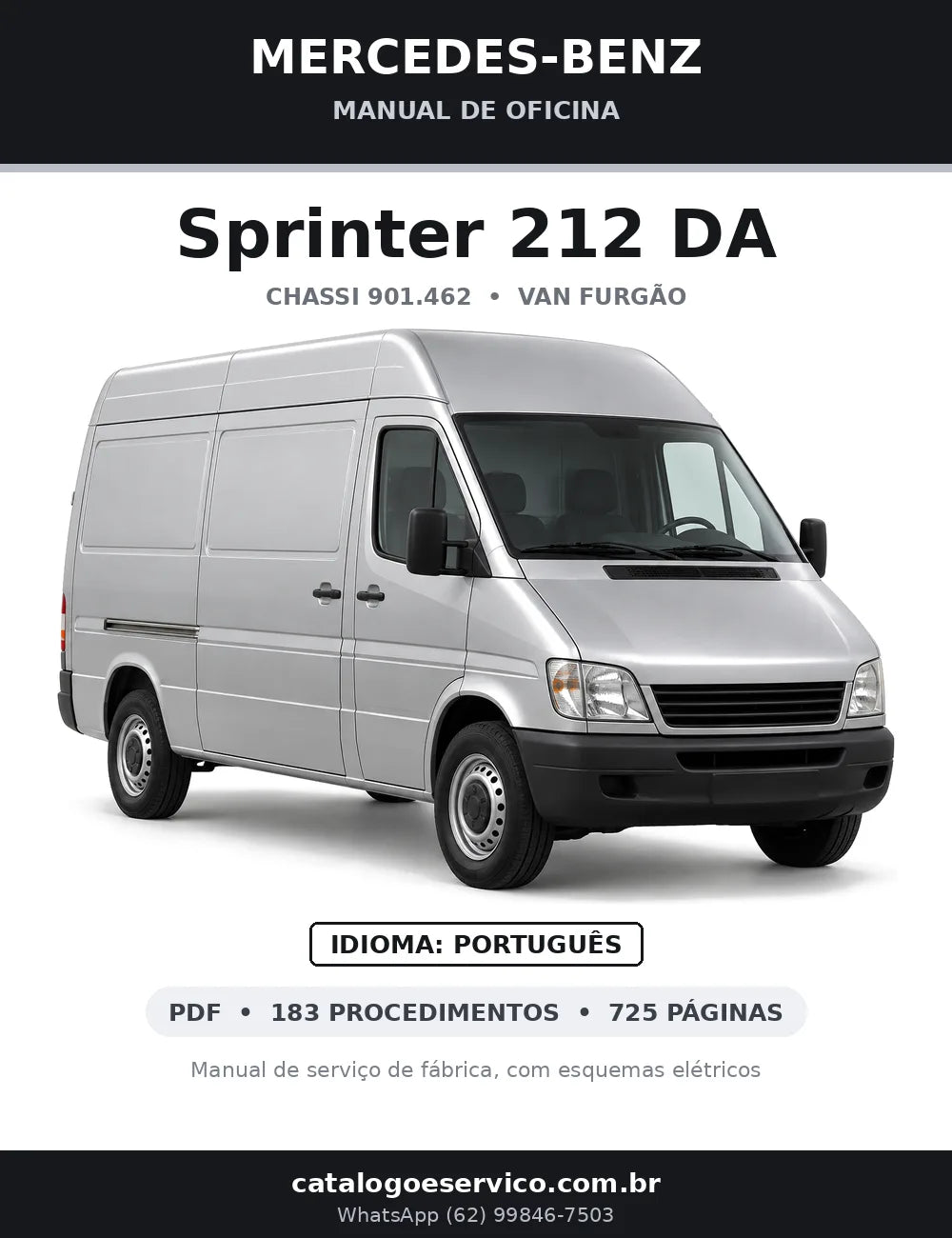 Capa do manual de oficina Mercedes-Benz Sprinter 212 DA