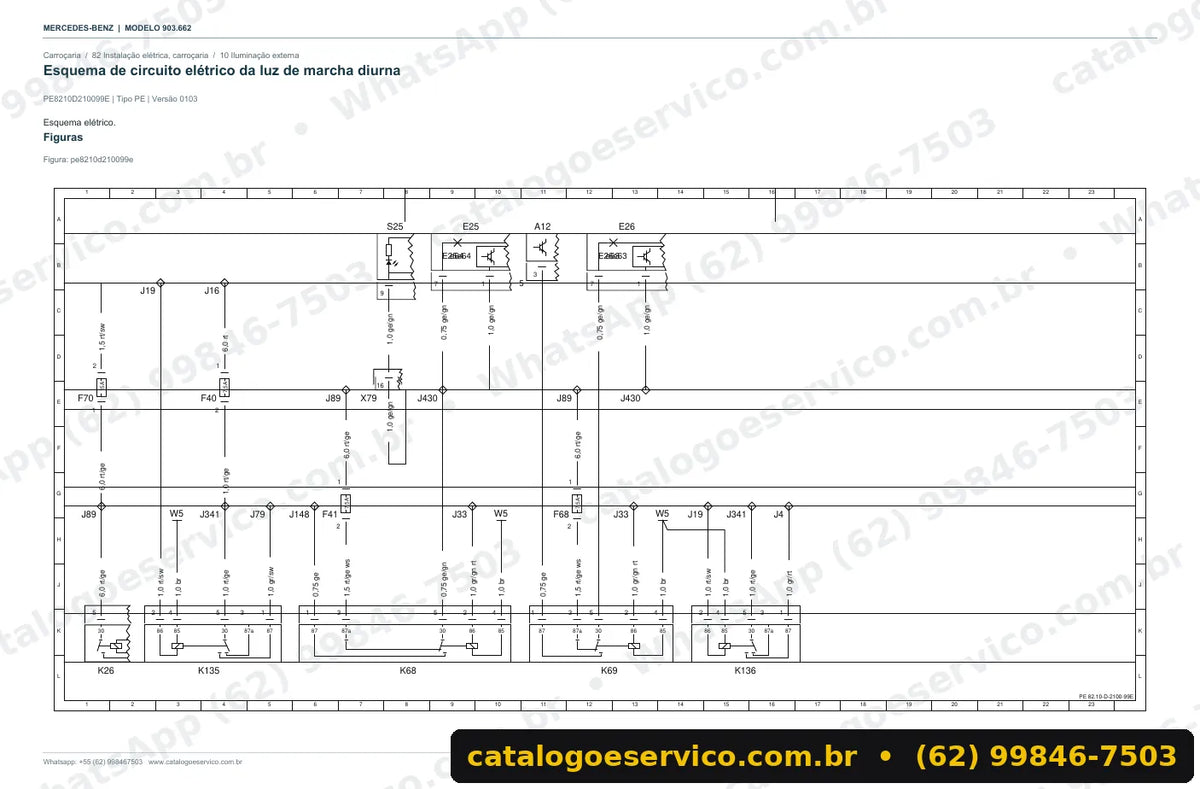 Página de esquema elétrico do manual Mercedes-Benz Sprinter 308 CDI (903.662)