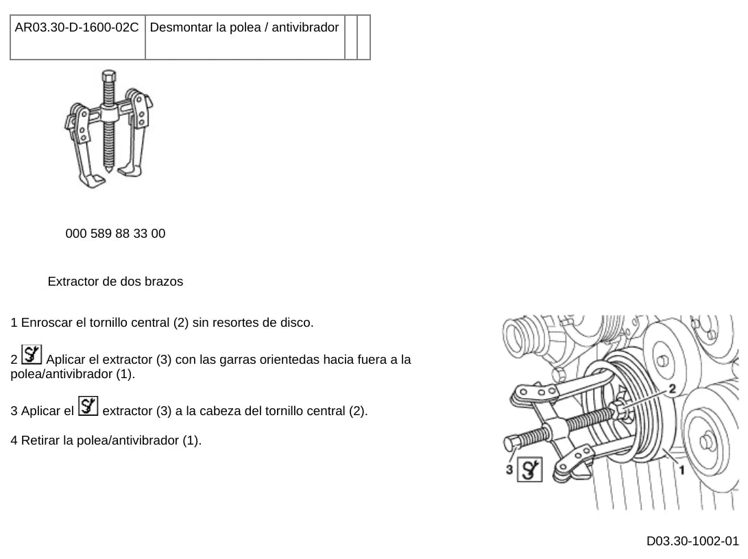Página do manual de oficina Mercedes-Benz Sprinter 308 (2 versões)