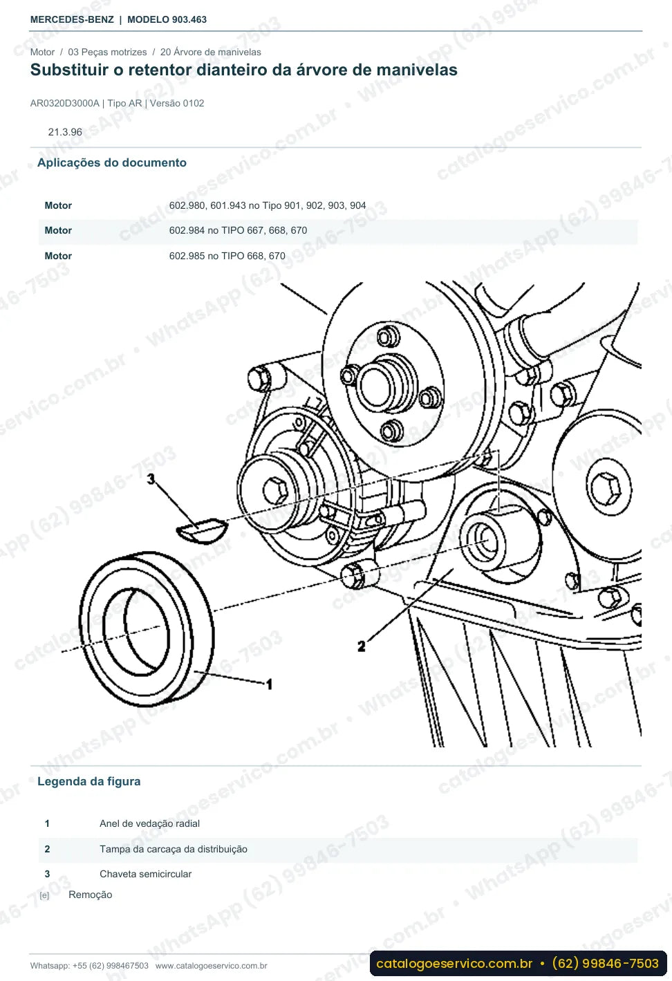 Página de procedimento do manual de oficina Mercedes-Benz Sprinter 310 DA
