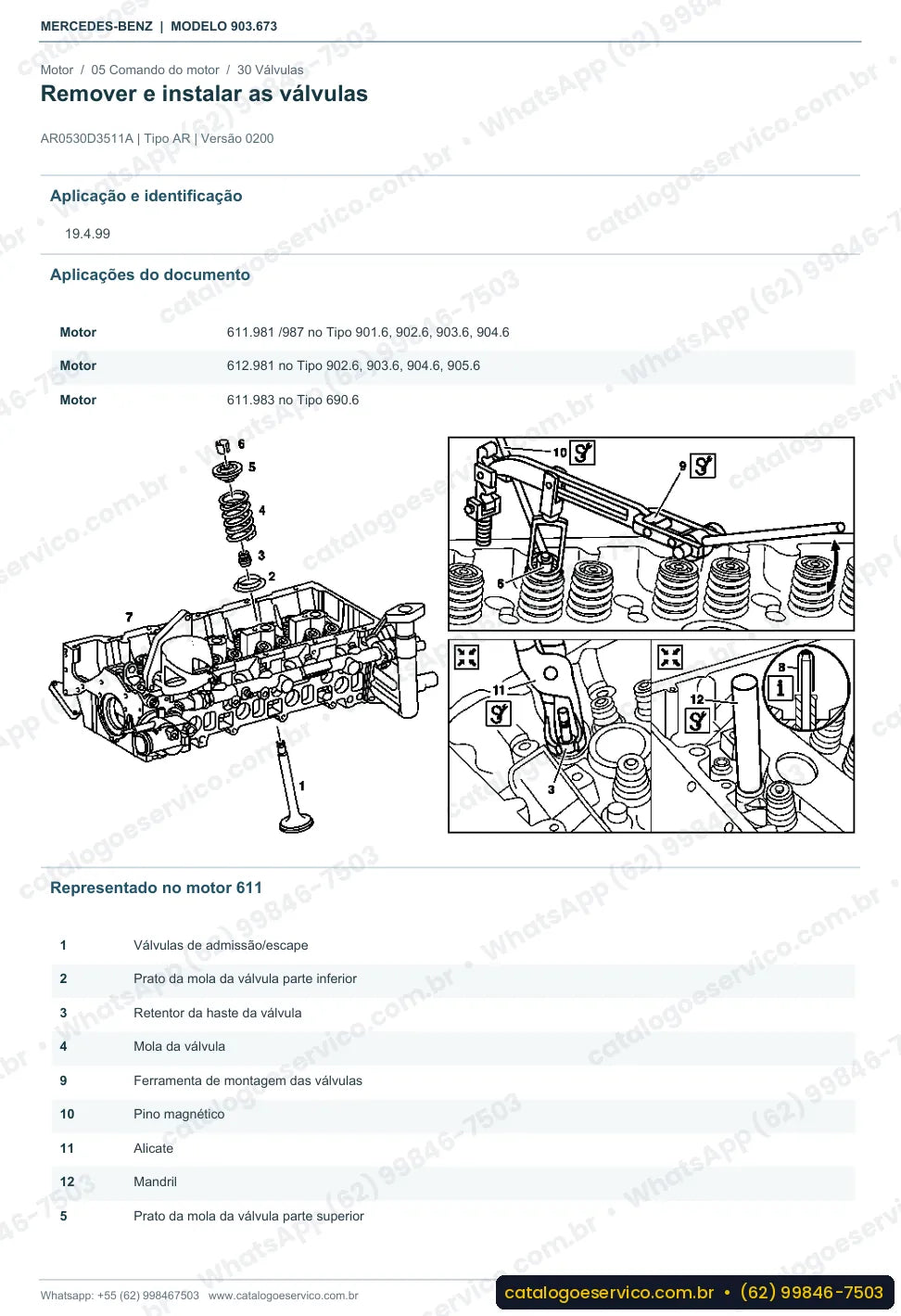 Página de procedimento do manual de oficina Mercedes-Benz Sprinter 311 CDI 4x4