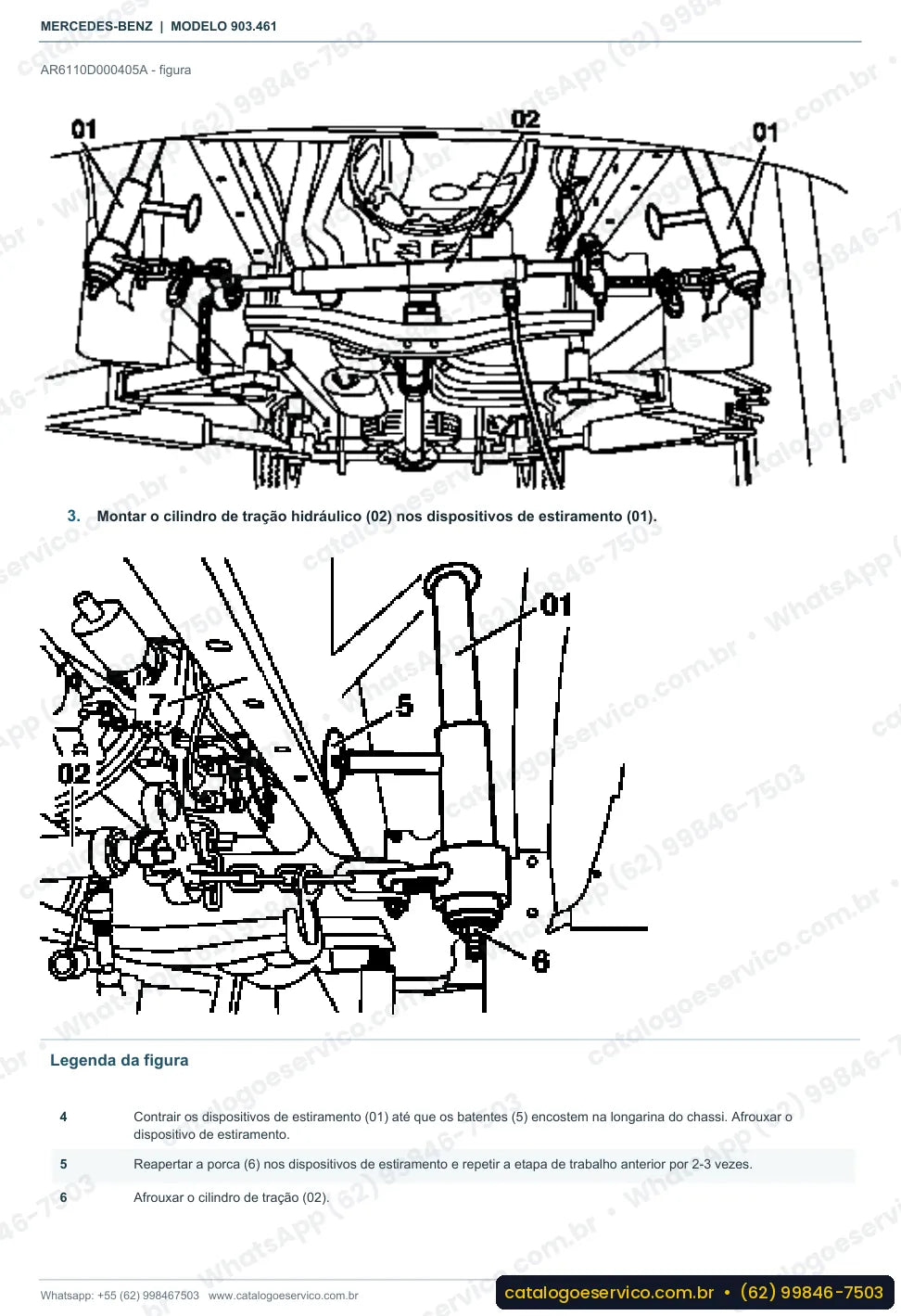Página de procedimento do manual de oficina Mercedes-Benz Sprinter 312 DA