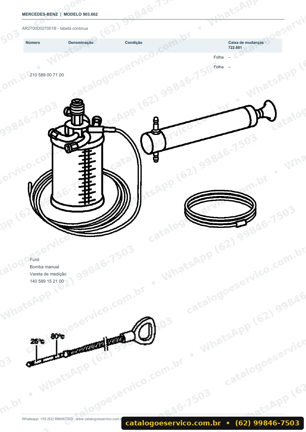 Página de procedimento do manual de oficina Mercedes-Benz Sprinter 314 (903.662)