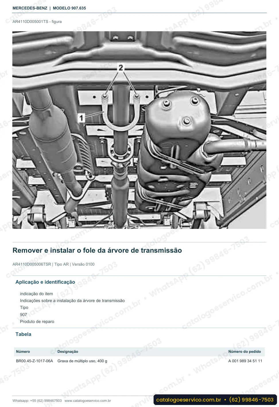 Página de procedimento do manual de oficina Mercedes-Benz Sprinter 316 (907.635)