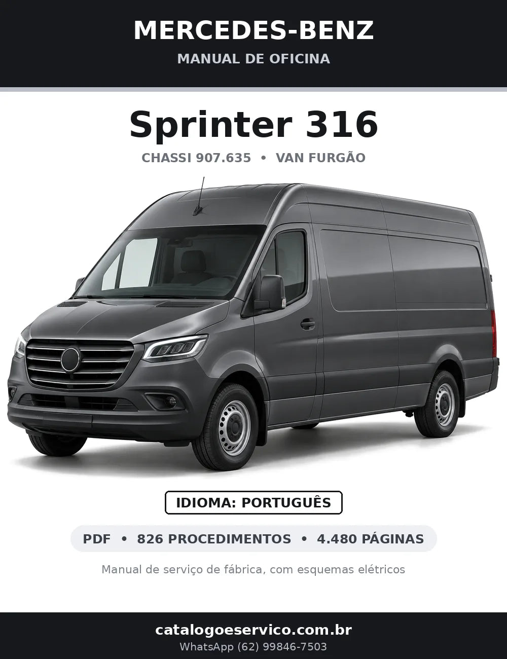 Capa do manual de oficina Mercedes-Benz Sprinter 316 (907.635)