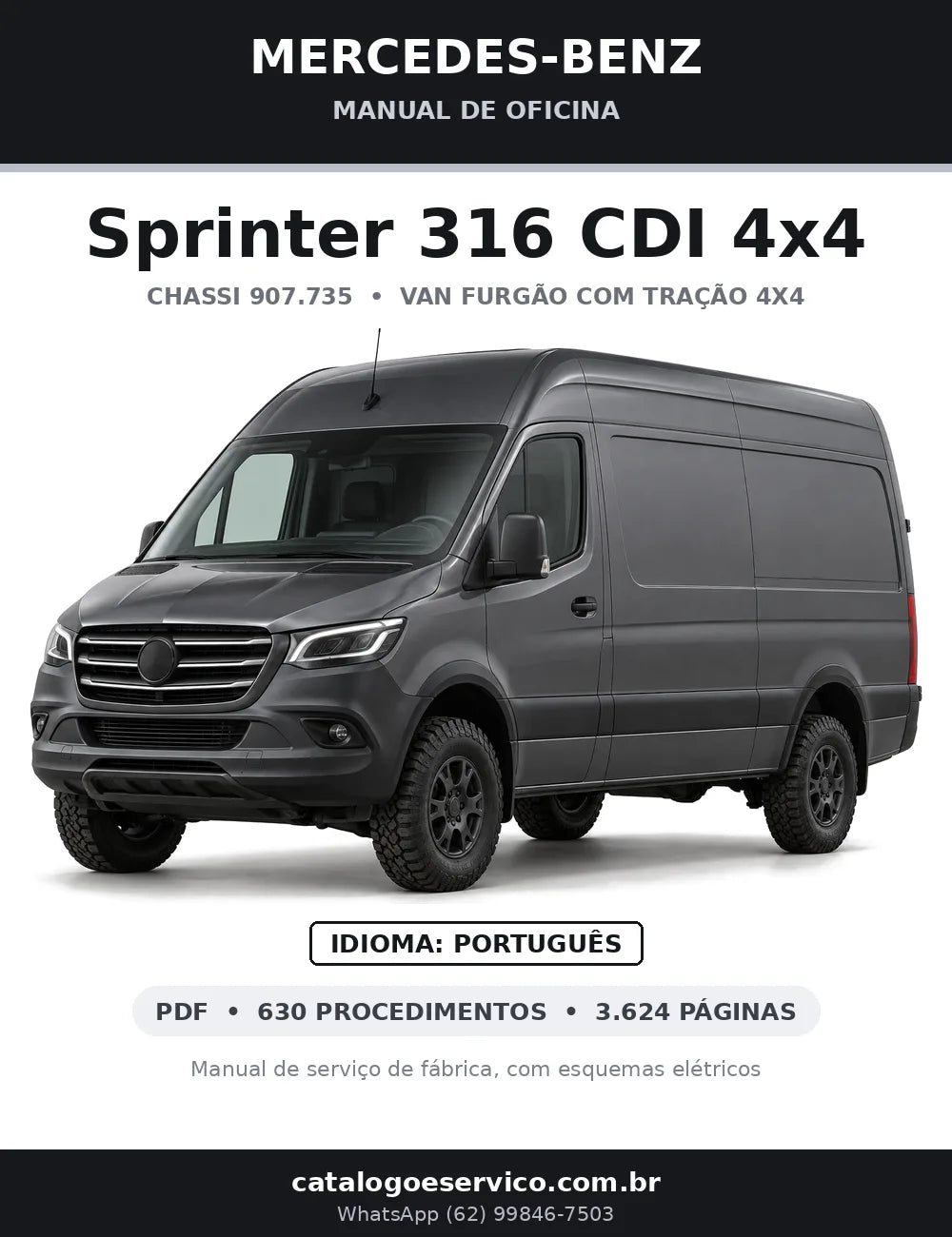Capa do manual de oficina Mercedes-Benz Sprinter 316 CDI 4x4 (907.735)