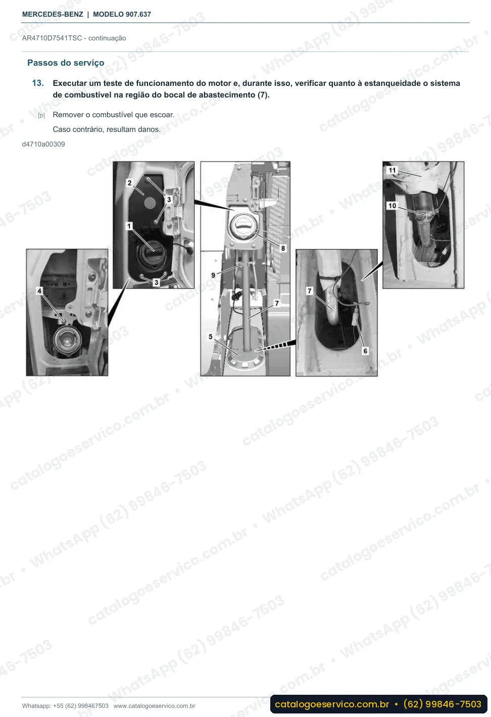 Página de procedimento do manual de oficina Mercedes-Benz Sprinter 316 CDI (907.637)