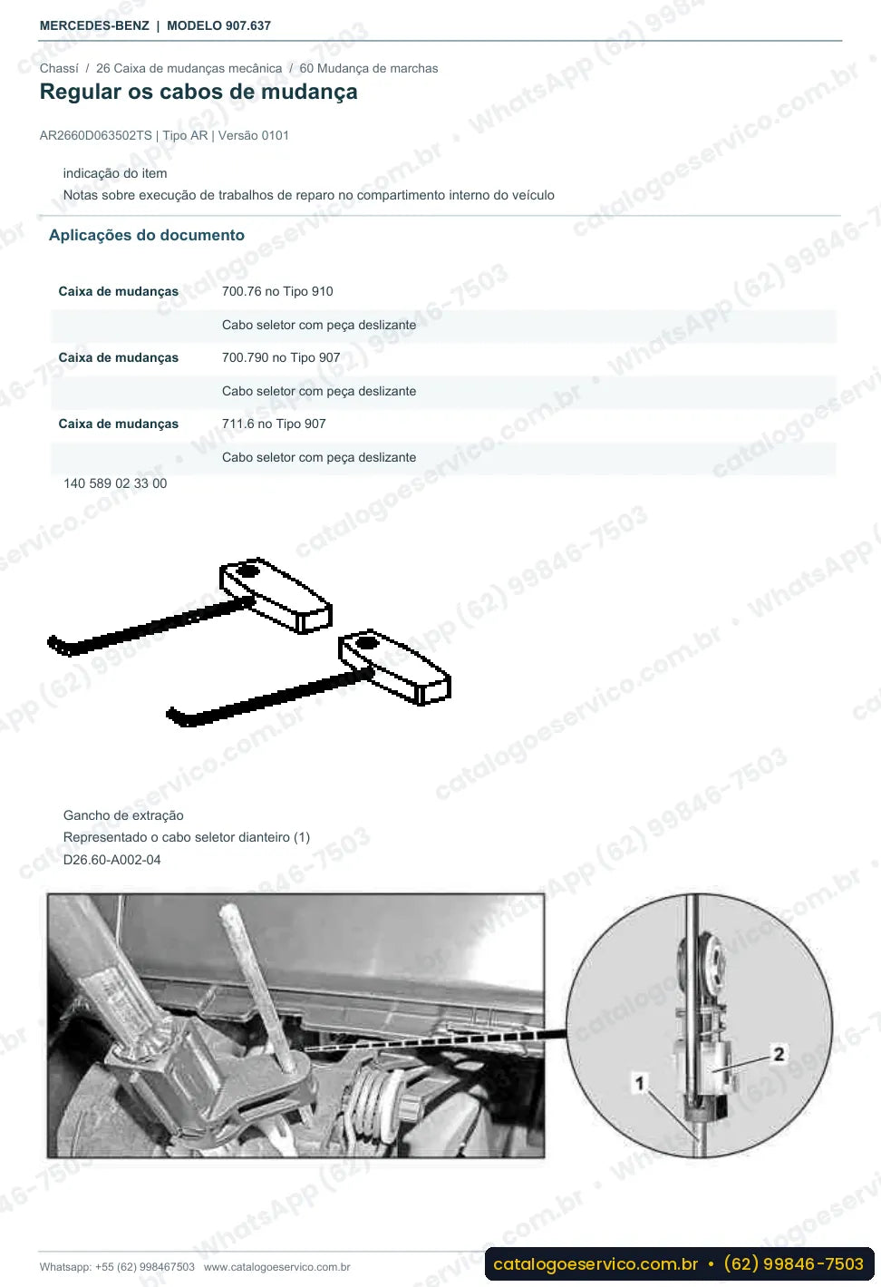 Página de procedimento do manual de oficina Mercedes-Benz Sprinter 316 CDI (907.637)