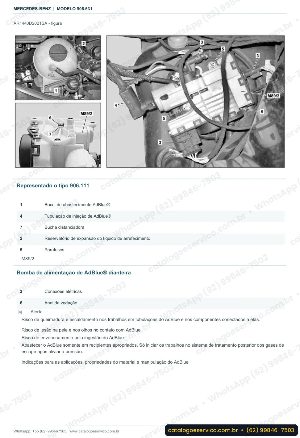 Página de procedimento do manual de oficina Mercedes-Benz Sprinter 318 CDI (906.631)