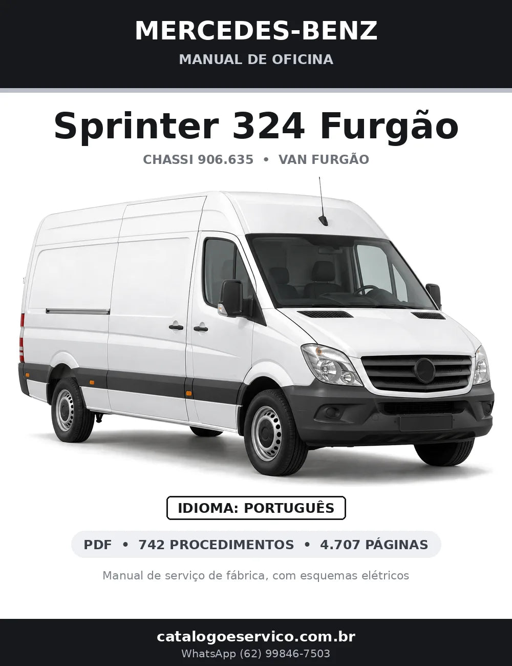 Capa do manual de oficina Mercedes-Benz Sprinter 324 Furgão
