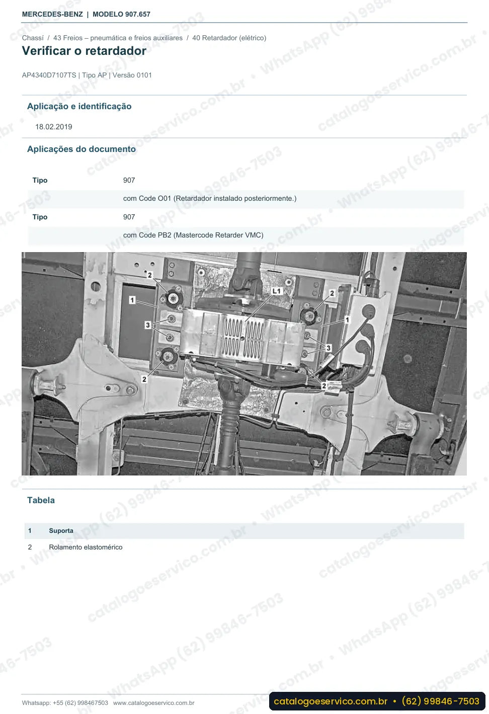 Página de procedimento do manual de oficina Mercedes-Benz Sprinter 3500 (907.657)