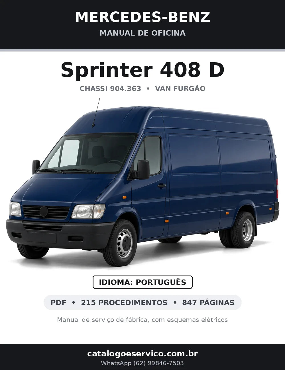 Capa do manual de oficina Mercedes-Benz Sprinter 408 D