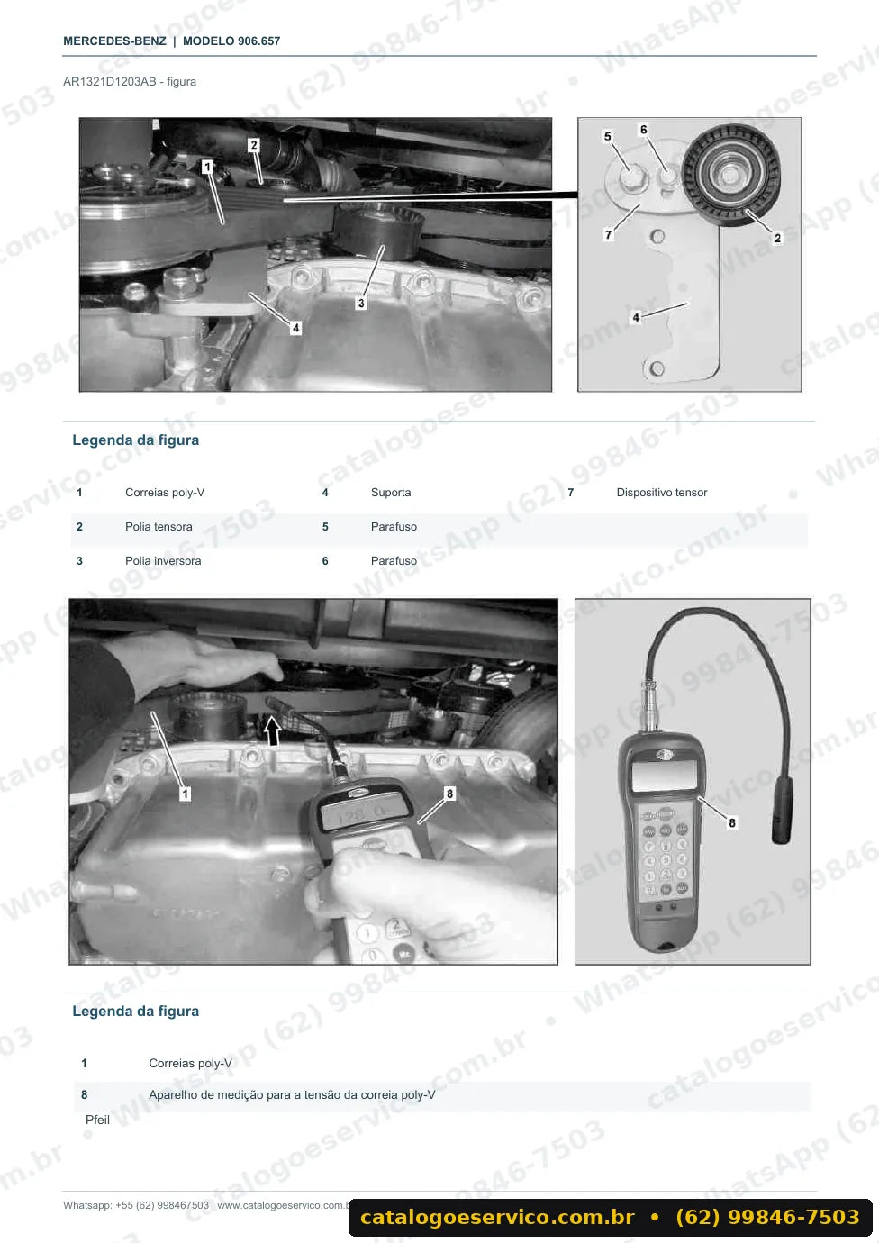 Página de procedimento do manual de oficina Mercedes-Benz Sprinter 413 / 416 / 509 / 510 / 513 / 515 / 516 (906.657)