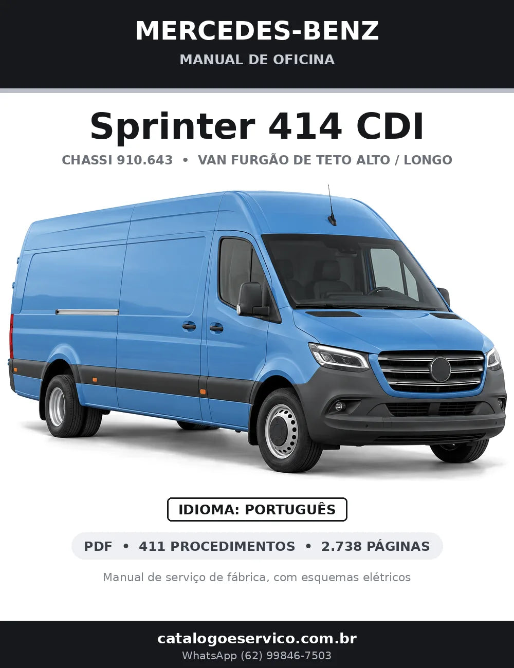 Capa do manual de oficina Mercedes-Benz Sprinter 414 CDI (910.643)