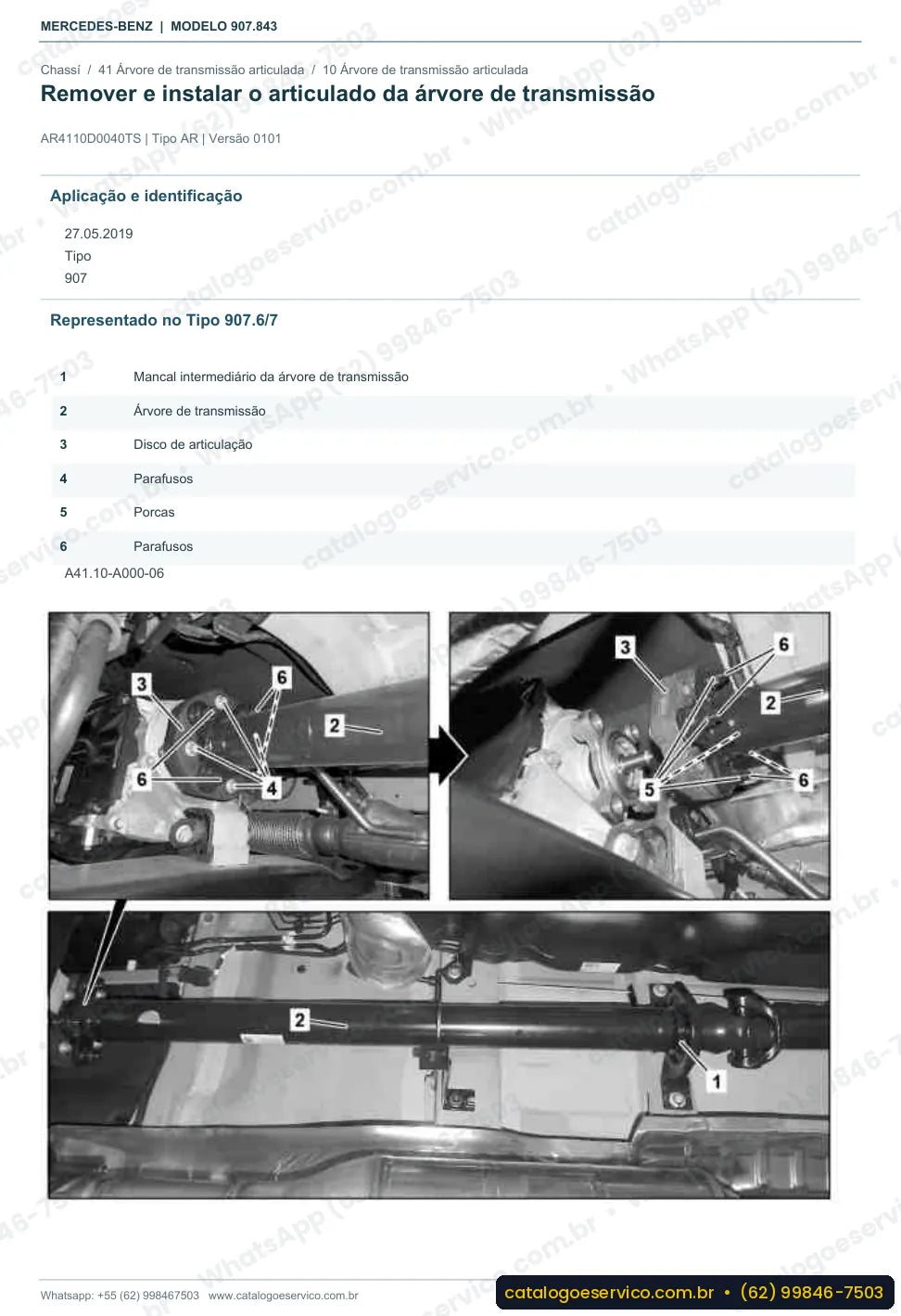 Página de procedimento do manual de oficina Mercedes-Benz Sprinter 416 (907.843)