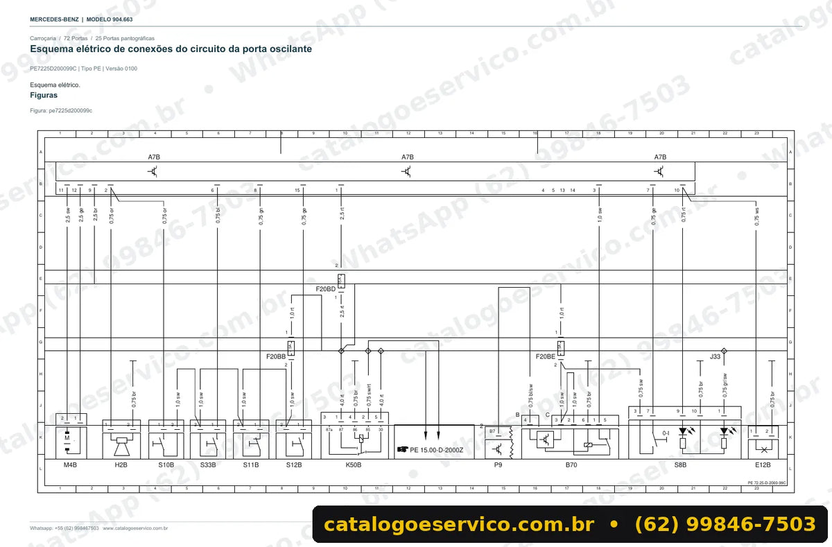Página de esquema elétrico do manual Mercedes-Benz Sprinter 416 CDI (904.663)