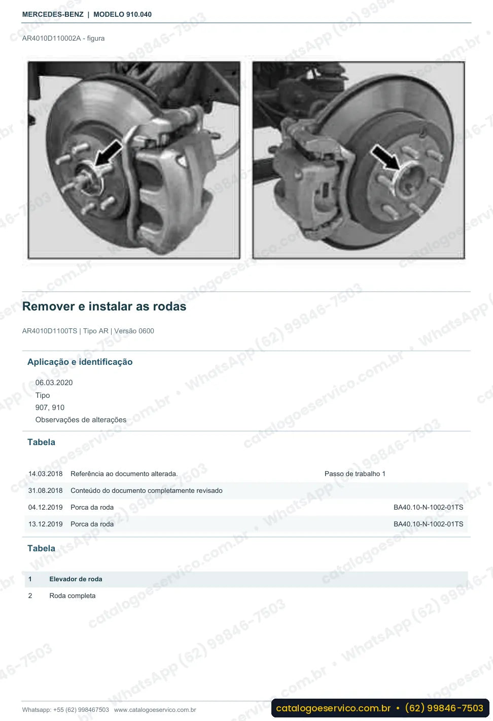 Página de procedimento do manual de oficina Mercedes-Benz Sprinter 418 CDI (910.040)