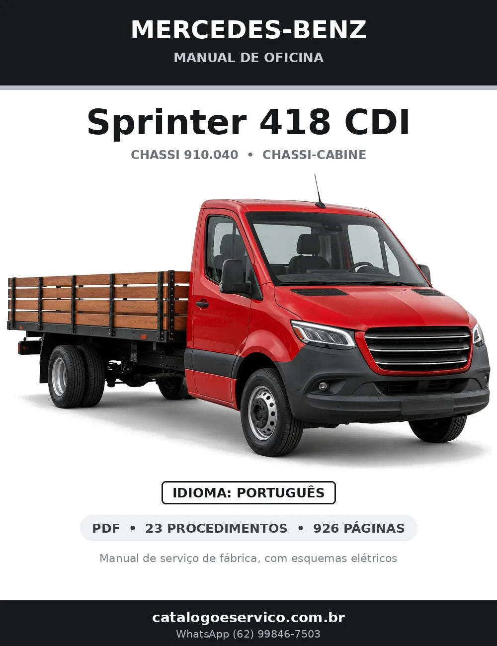 Capa do manual de oficina Mercedes-Benz Sprinter 418 CDI (910.040)