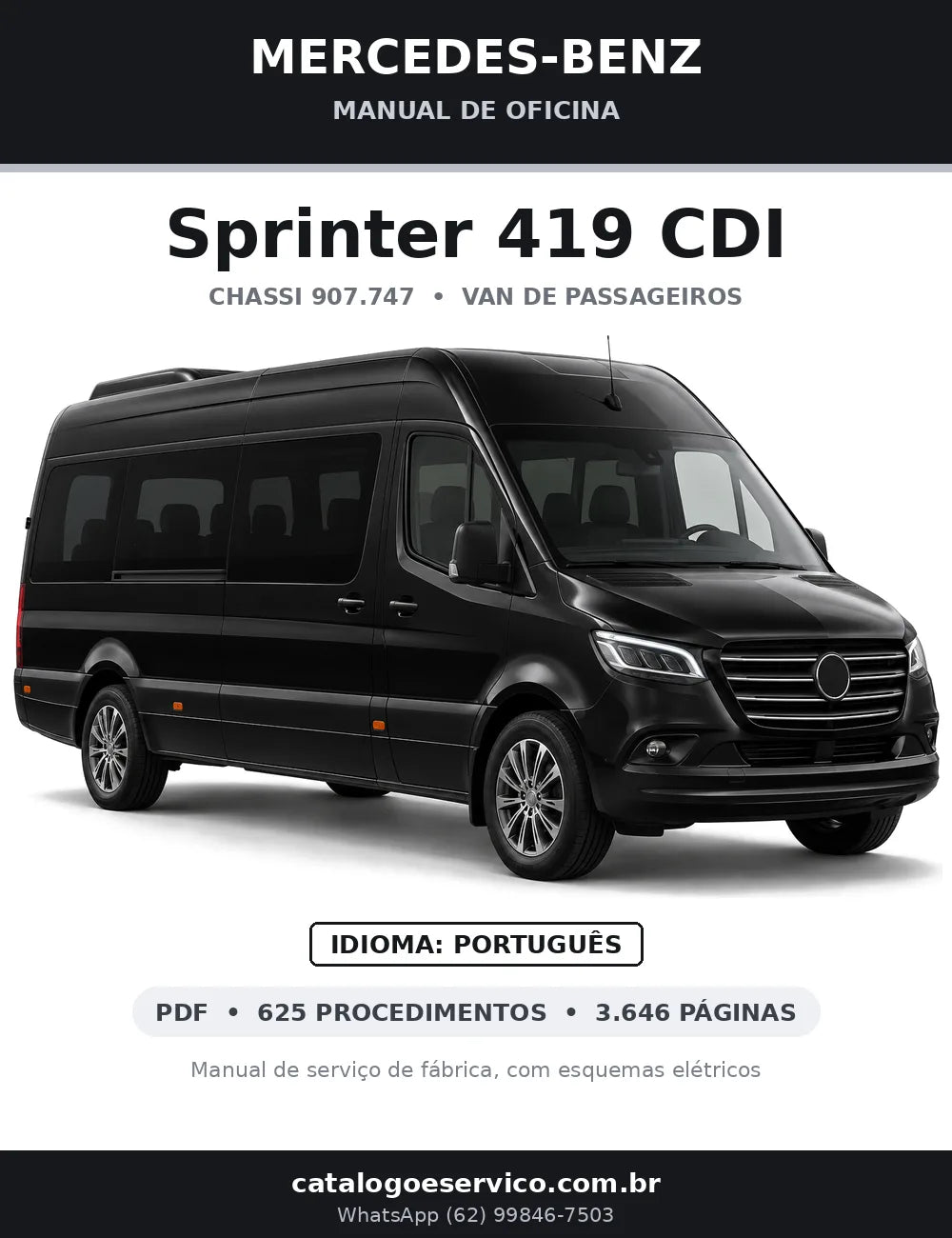 Capa do manual de oficina Mercedes-Benz Sprinter 419 CDI