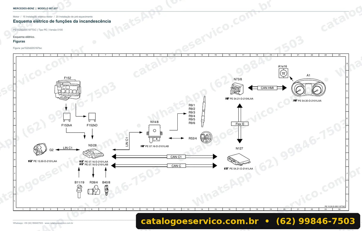 Página de esquema elétrico do manual Mercedes-Benz Sprinter 511 a 519 CDI (907.657)