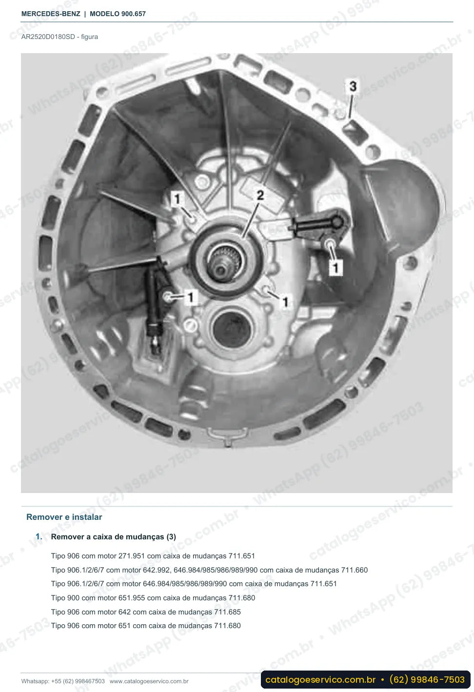 Página de procedimento do manual de oficina Mercedes-Benz Sprinter 515 CDI (900.657)