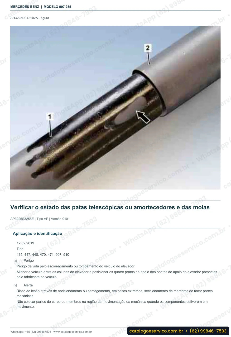 Página de procedimento do manual de oficina Mercedes-Benz Sprinter 516 CDI (907.255)
