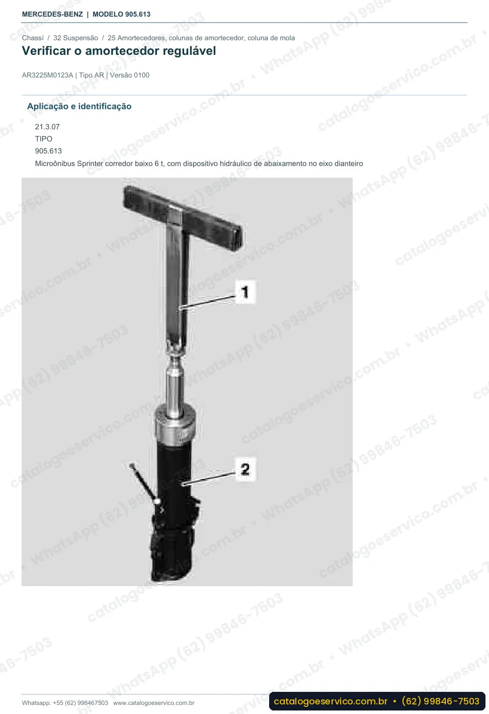 Página de procedimento do manual de oficina Mercedes-Benz Sprinter 616 CDI