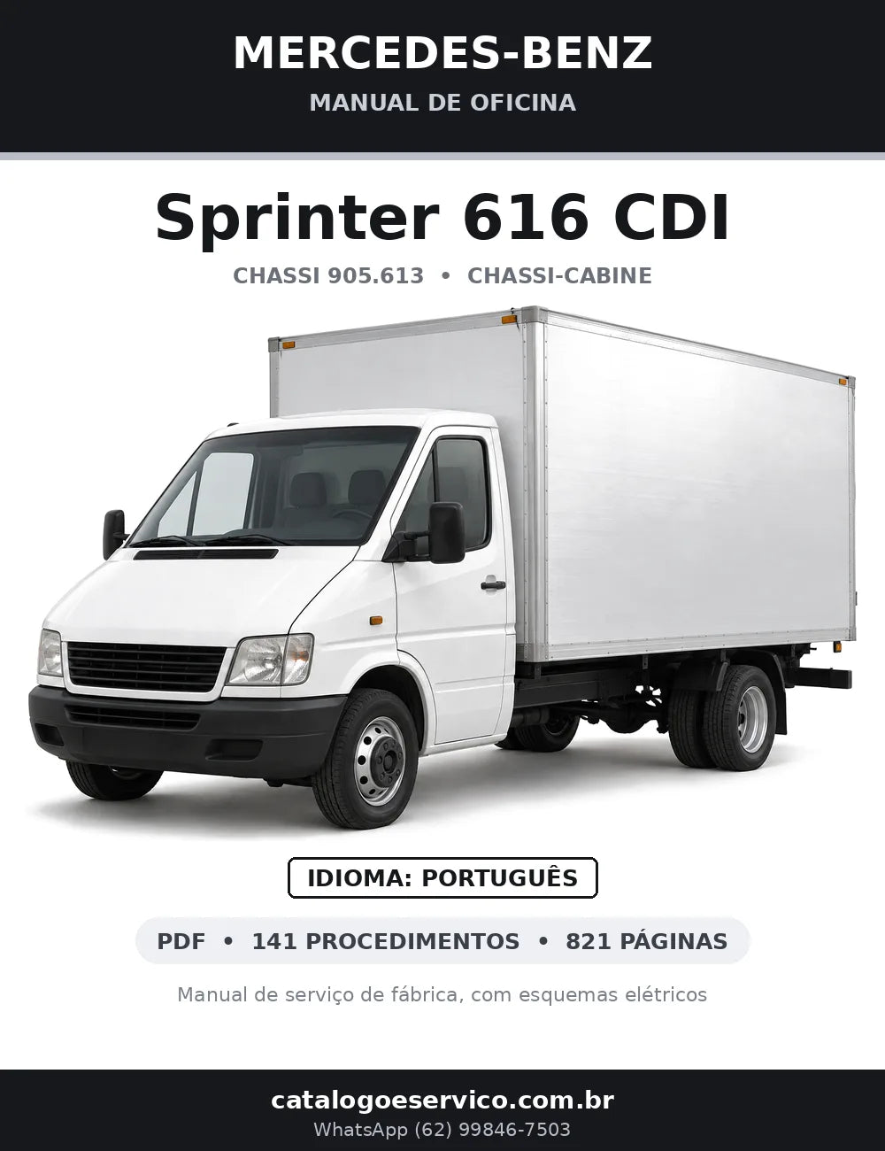 Capa do manual de oficina Mercedes-Benz Sprinter 616 CDI