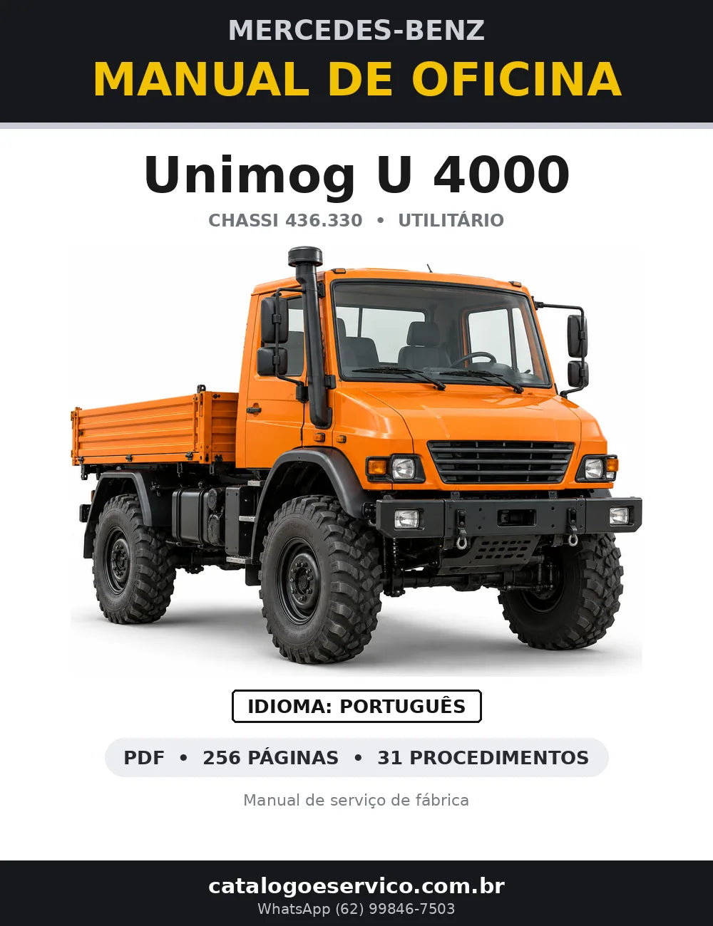 Capa do manual de oficina Mercedes-Benz Unimog U 4000